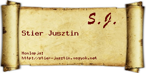 Stier Jusztin névjegykártya